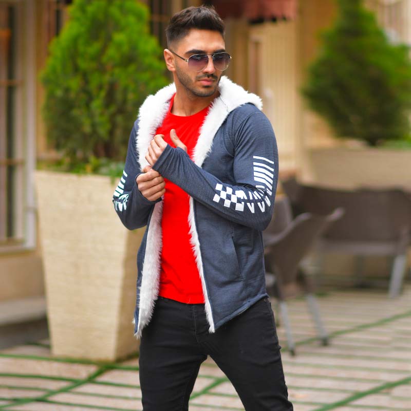 هودي مردانه لبه خز دار مدل ramyar