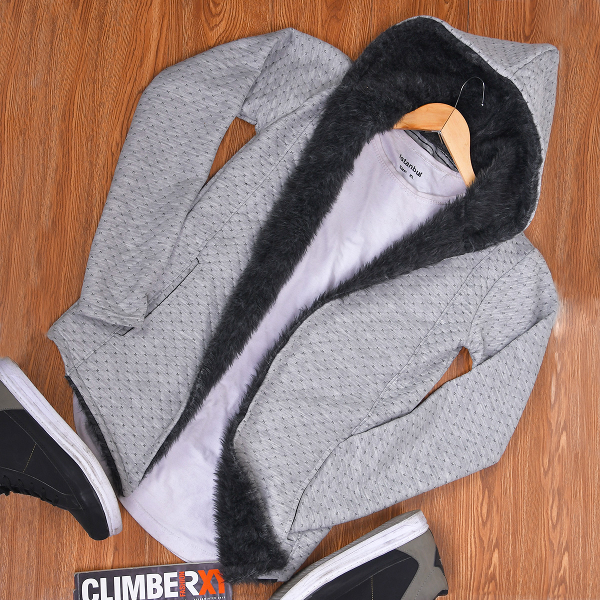 هودی مردانه مدل arad رنگ طوسی