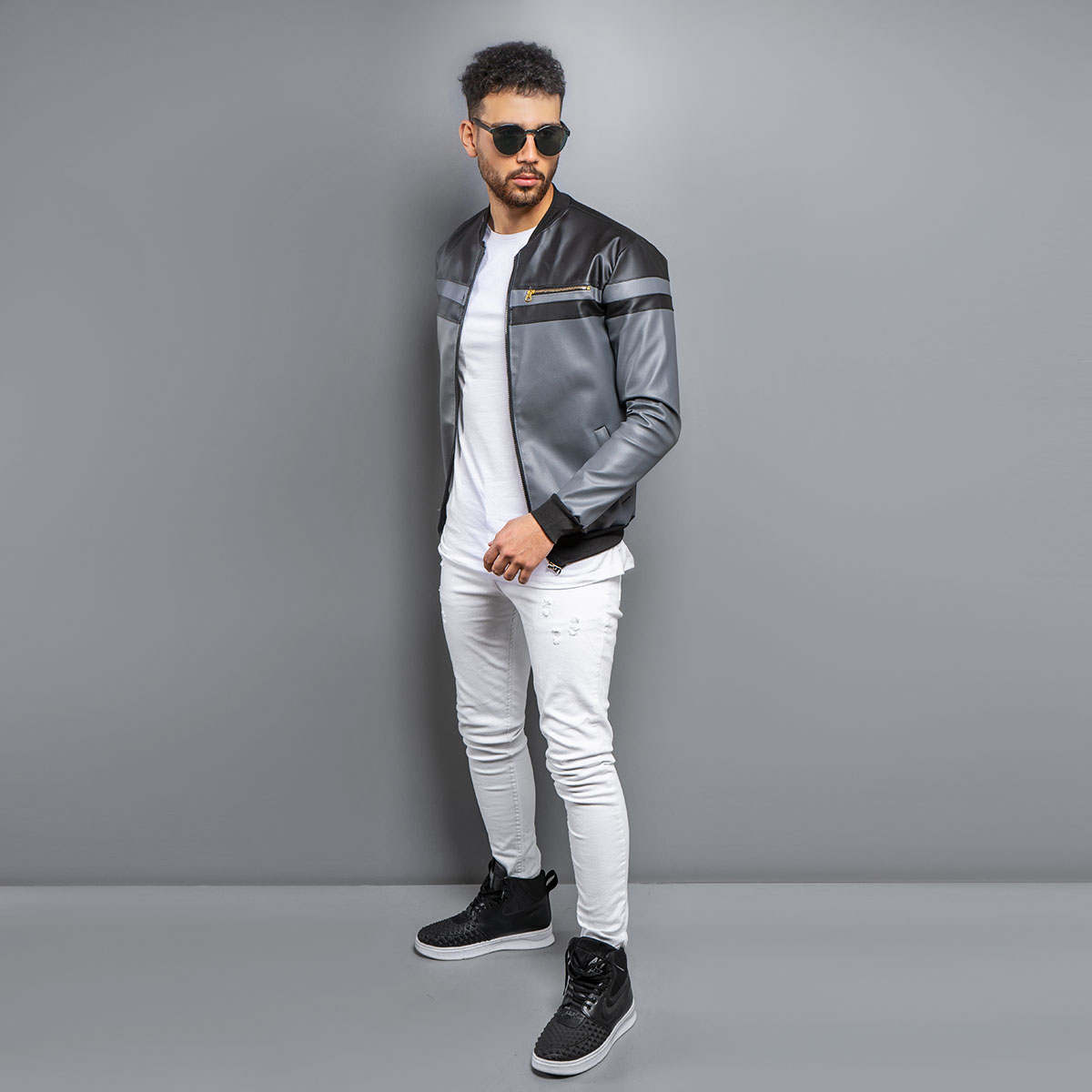 کاپشن مردانه چرم مدل TIAM