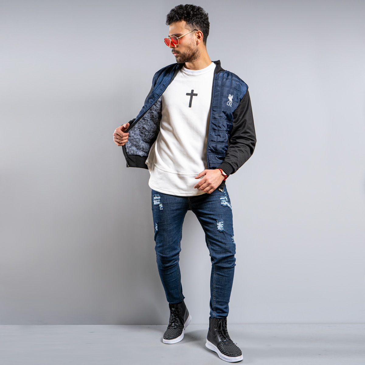 سويشرت مردانه مدل Rachel رنگ آبي