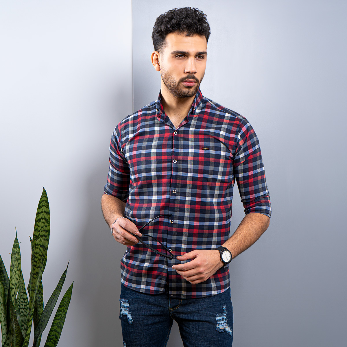 پيراهن مردانه چهار خونه مدل ADIR