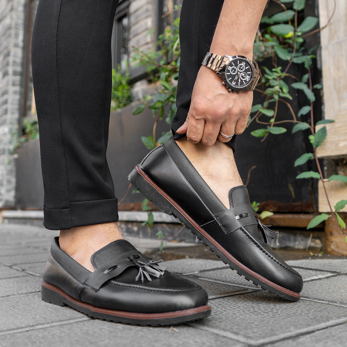 كالج مردانه مشكي مدل Rikardo