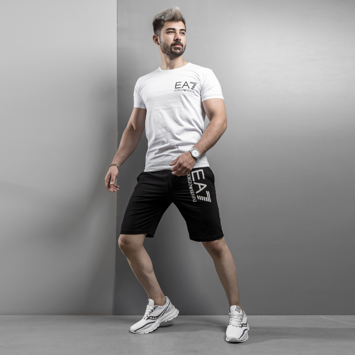 ست تیشرت شلوارک EA7 مردانه مدل LORD