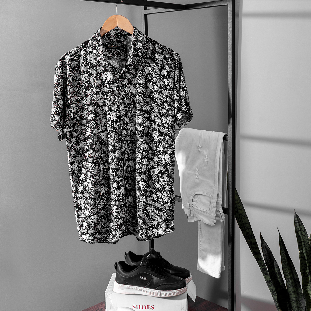 پيراهن هاوايي مردانه مدل Palm