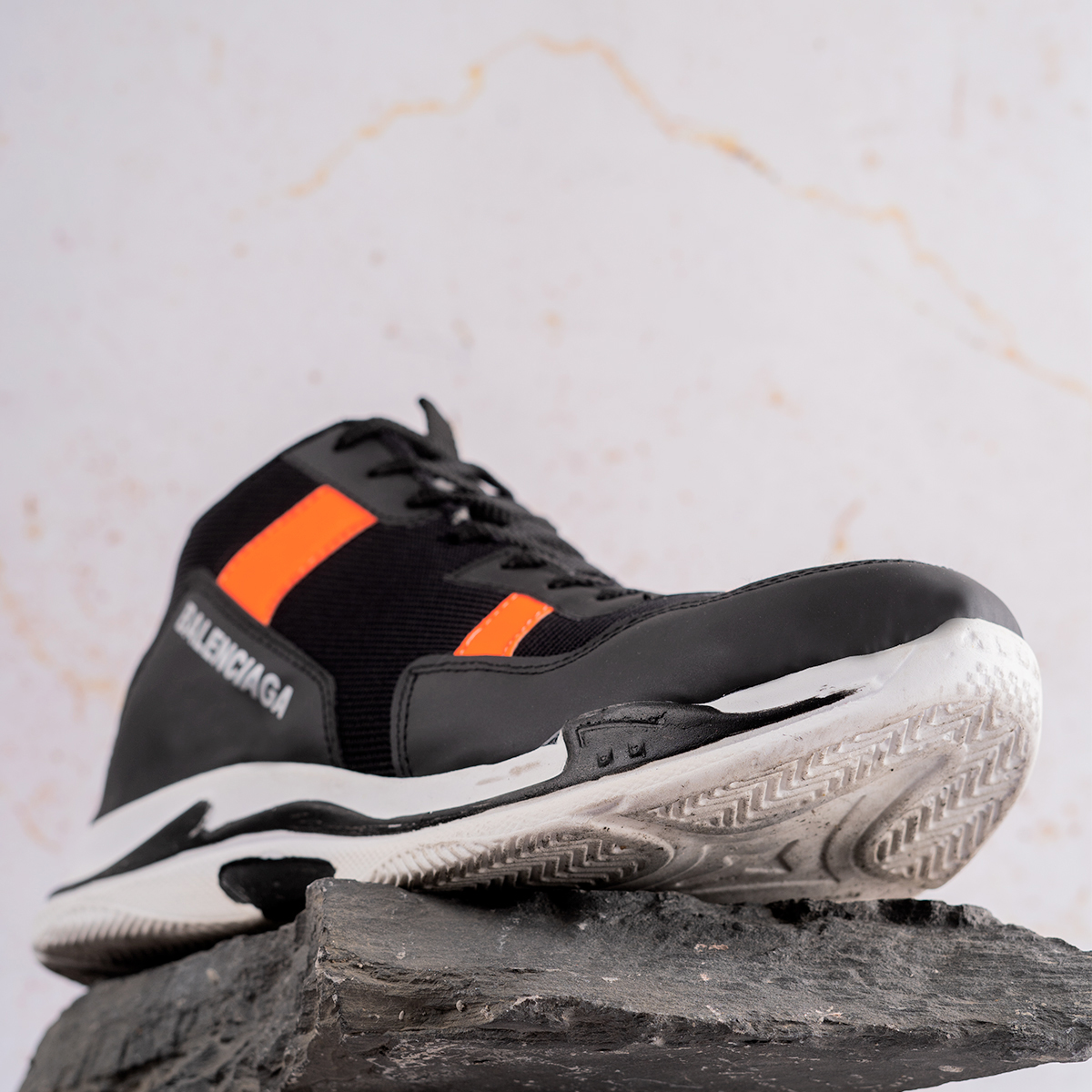 کفش ورزشی ساقدار Balenciaga مردانه مشکی نارنجی مدلDiyan