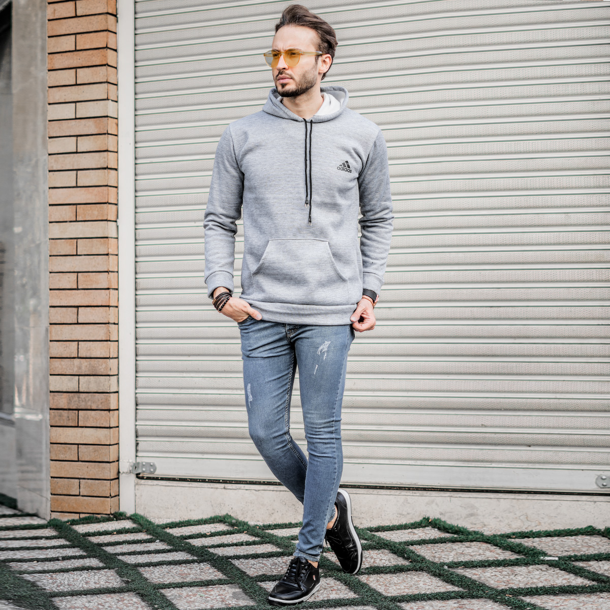 هودی کلاه دار مردانه طرح آدیداس مدل sadra