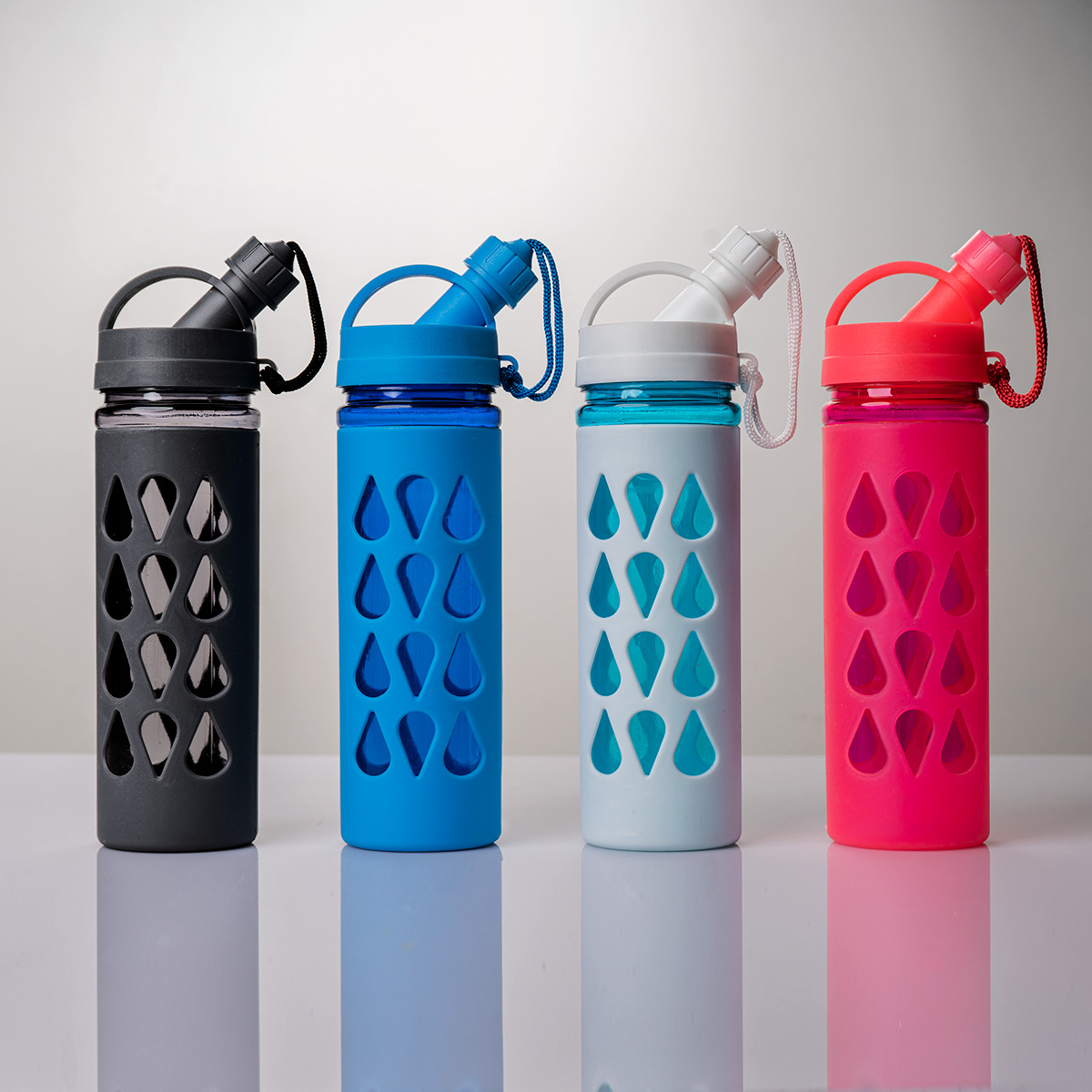 قمقمه آب صورتی مدل اشک