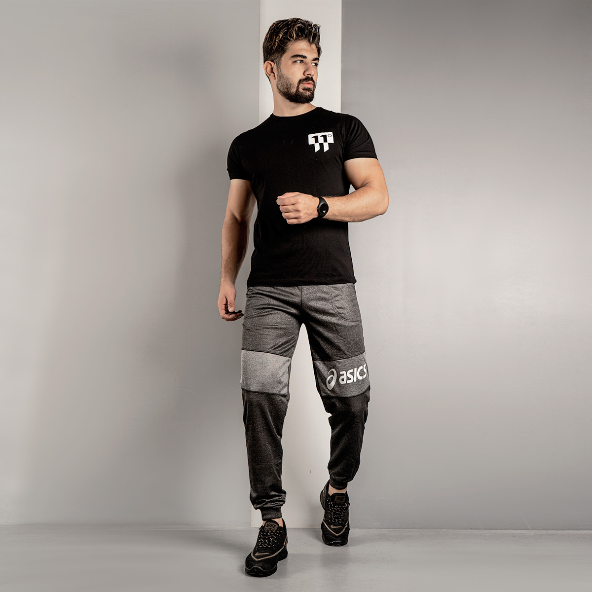 شلوار اسلش اسیکس مردانه (T)دو رنگ ذغالی مدل K80