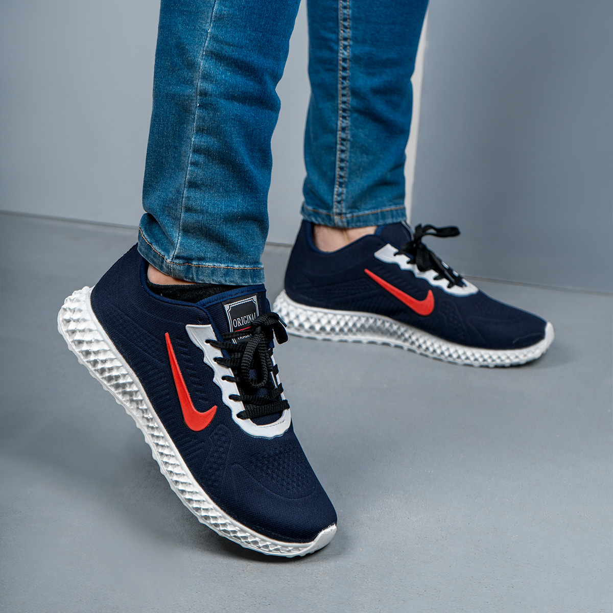 کفش ورزشی(T) نایک سرمه ای نارنجی مدل eima