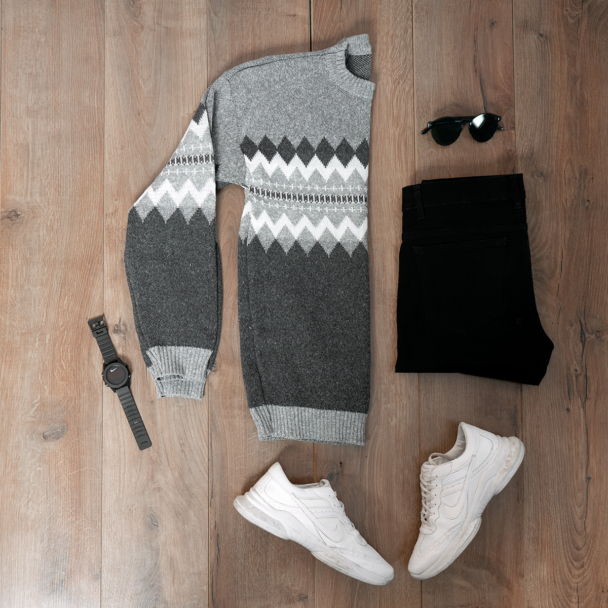 پلیور مردانه طوسی مدل Arena