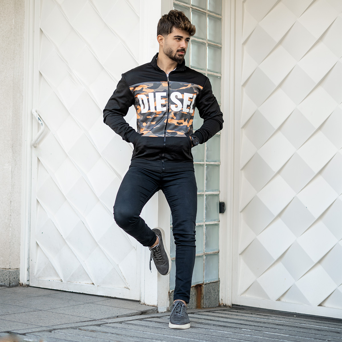 سوییشرت دیزل نارنجی مردانه مدل morio