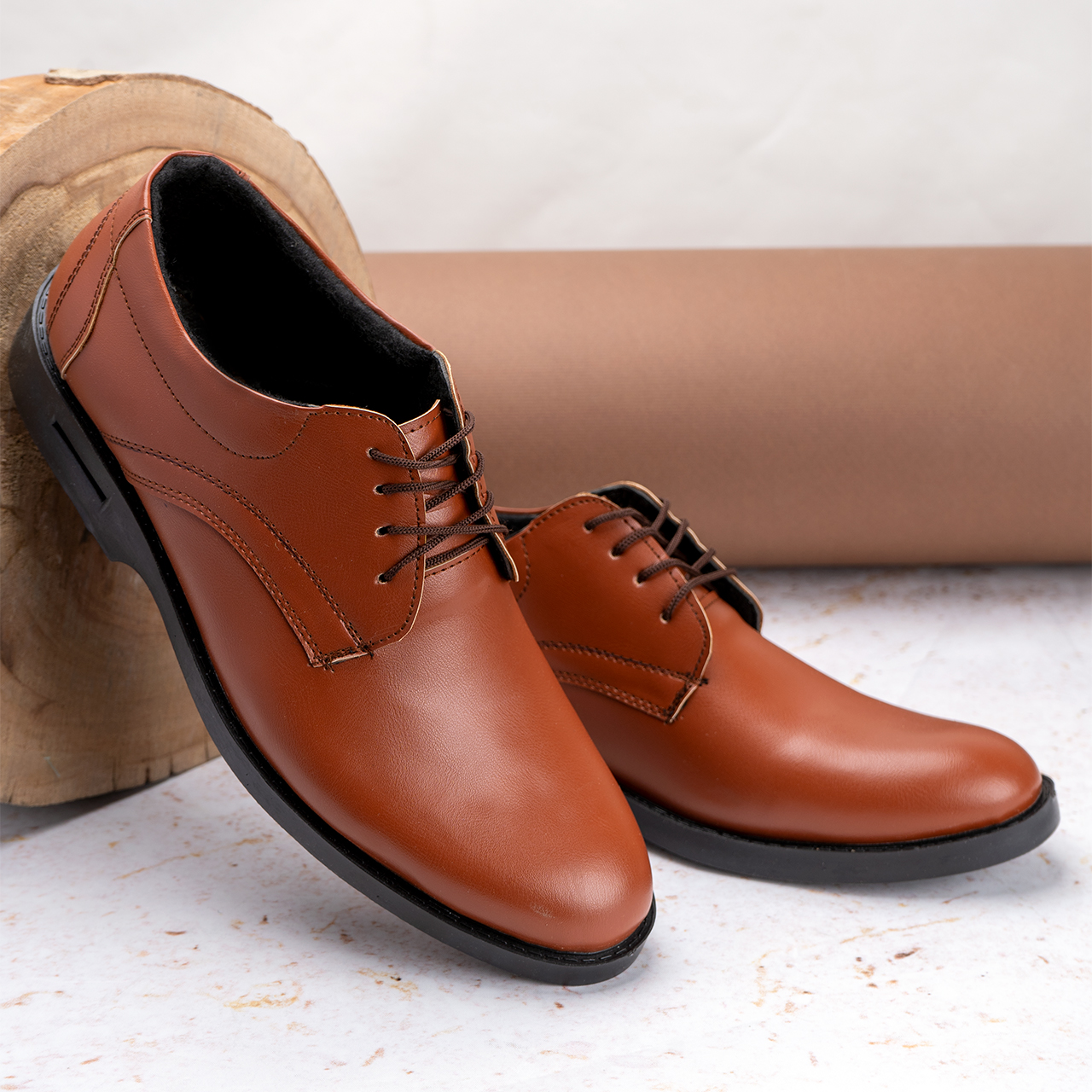 کفش رسمی مردانه عسلی مدل Farzad