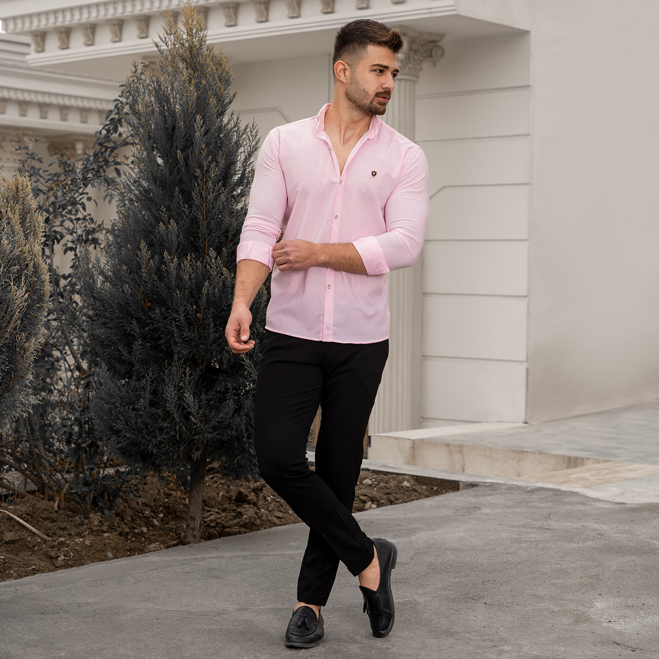 پیراهن مردانه صورتی مدلFarzin