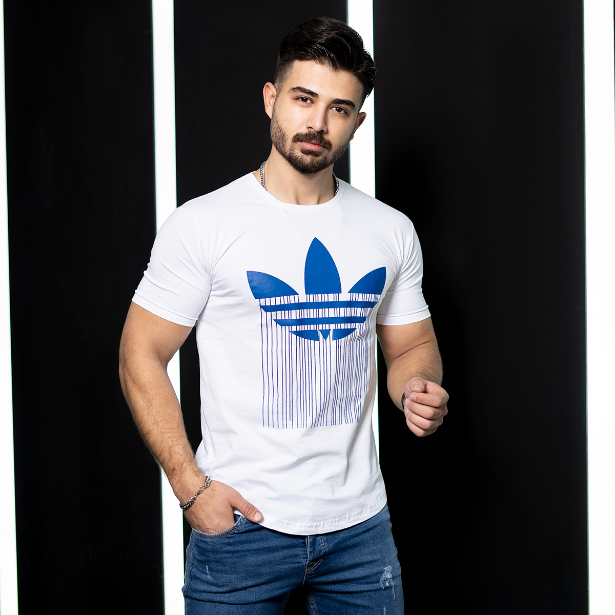 تیشرت آدیداس سفید مردانه مدلAtron