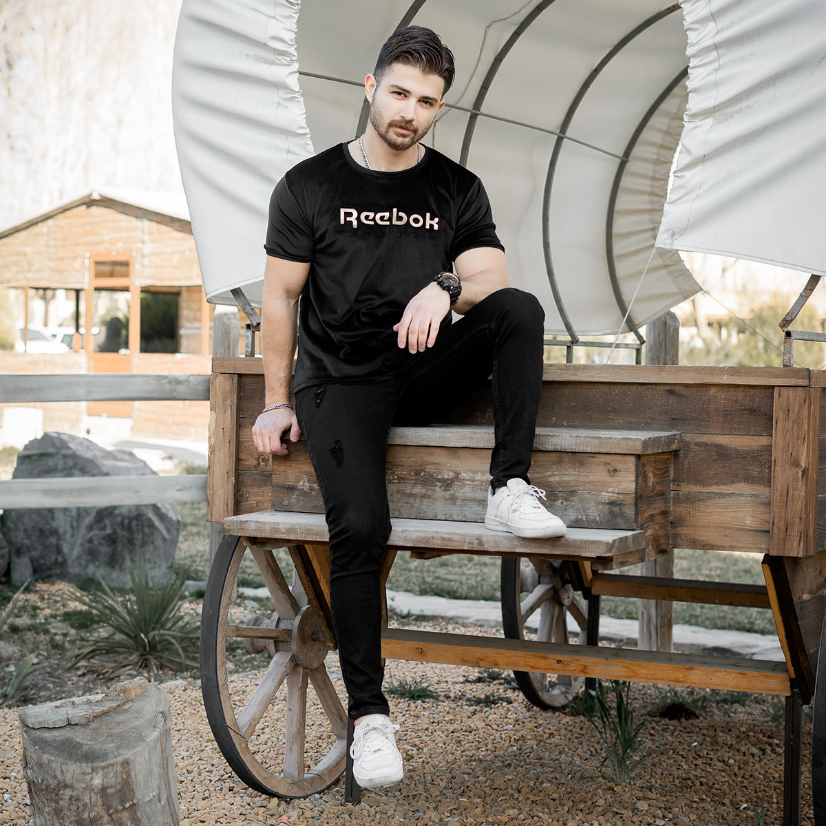 تیشرت مخمل مردانه مدل Reebok