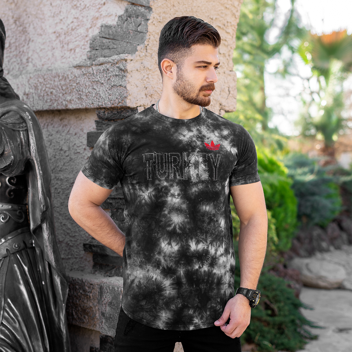تیشرت ابرو بادی مشکی مردانه مدلTurkey