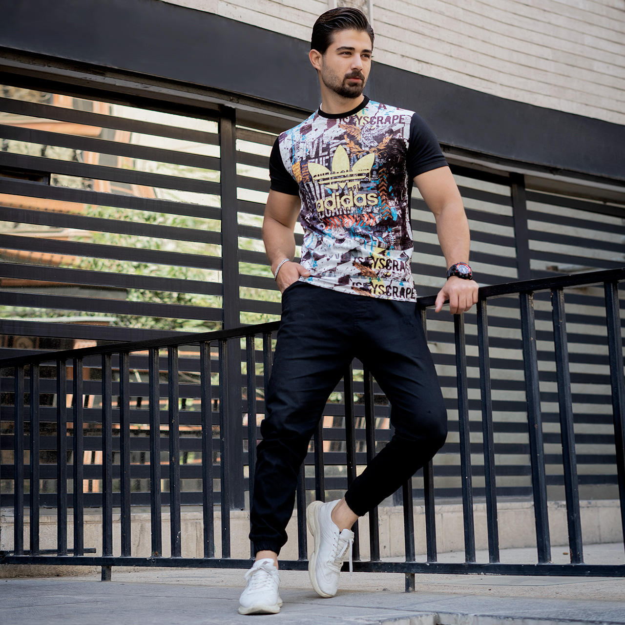 تیشرت مخمل مردانه آدیداس yscمدلL108