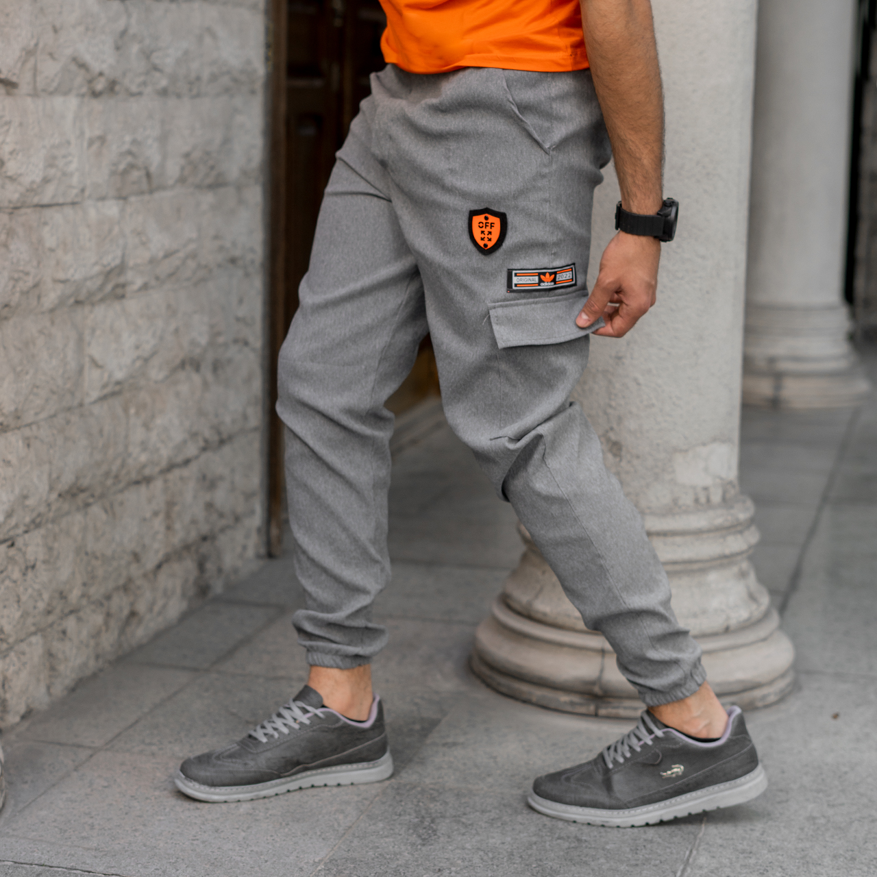 شلواراسلش مردانه طوسی روشن مدلRAYAN