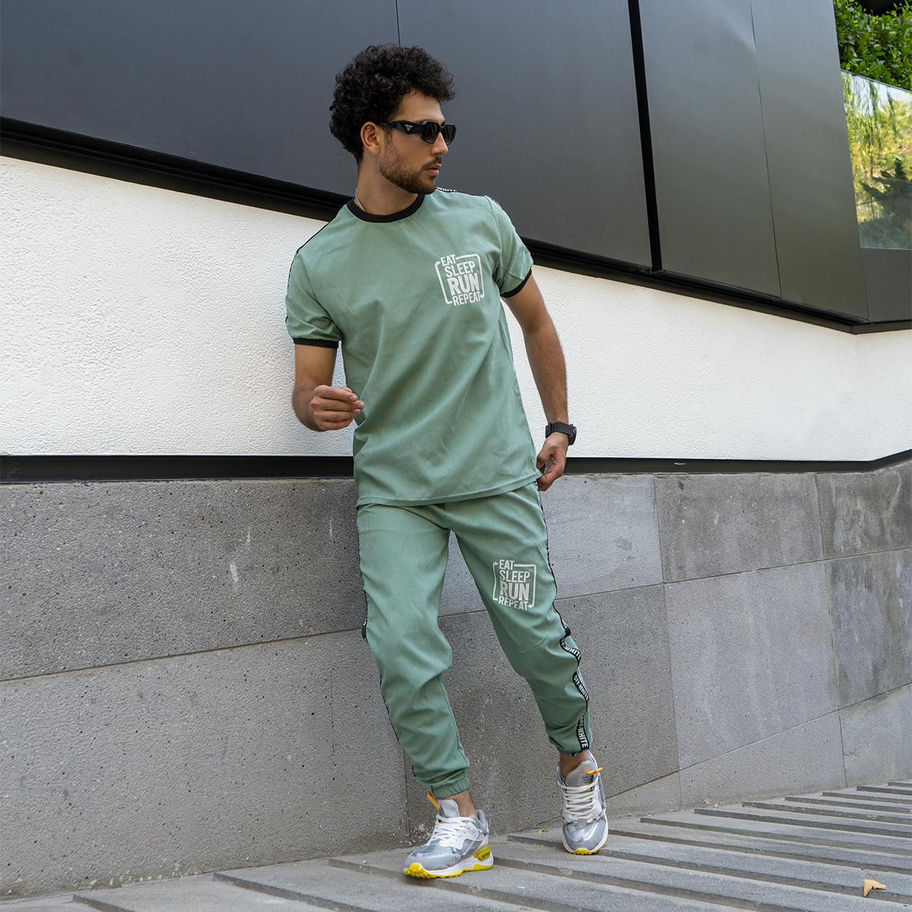 ست تیشرت شلوار مردانه سبز مدل Yamo