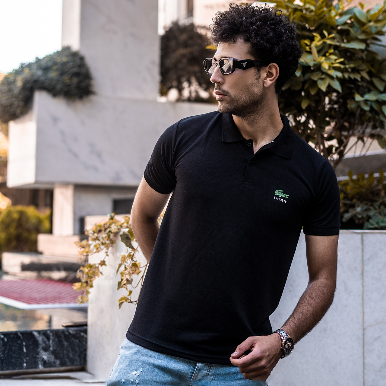 تیشرت مردانه Lacoste جودون-مشکی مدل Mahyar