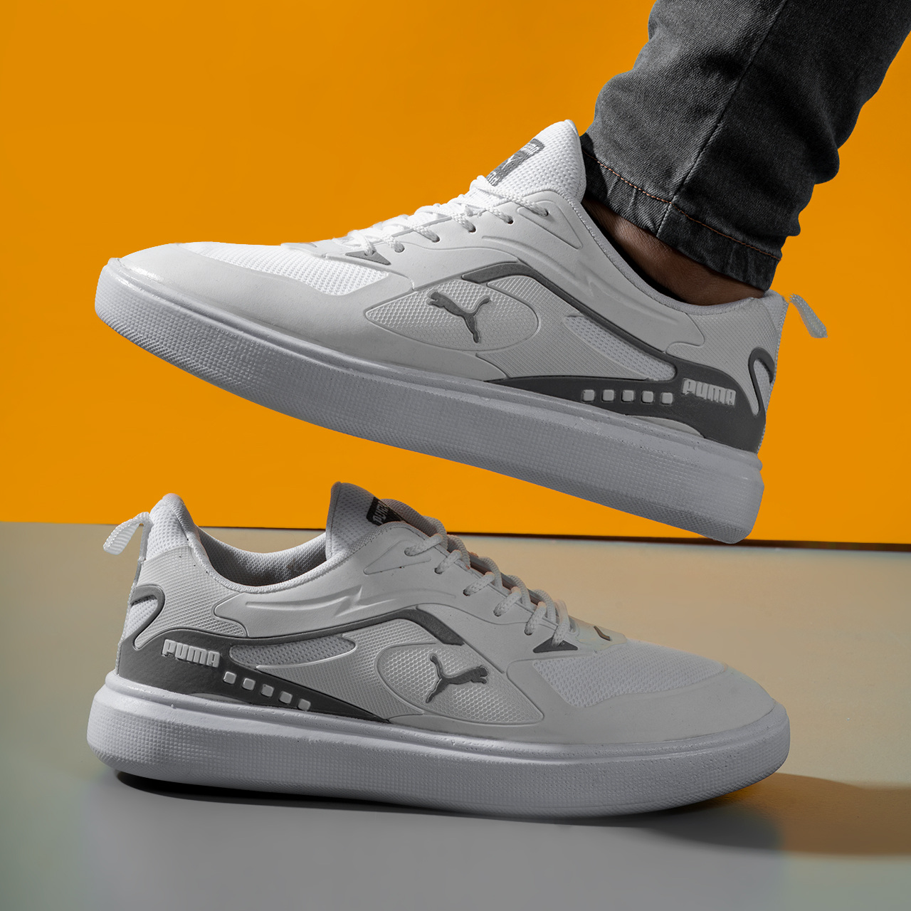 کفش تخت مردانه پوما-سفید مدل Parin