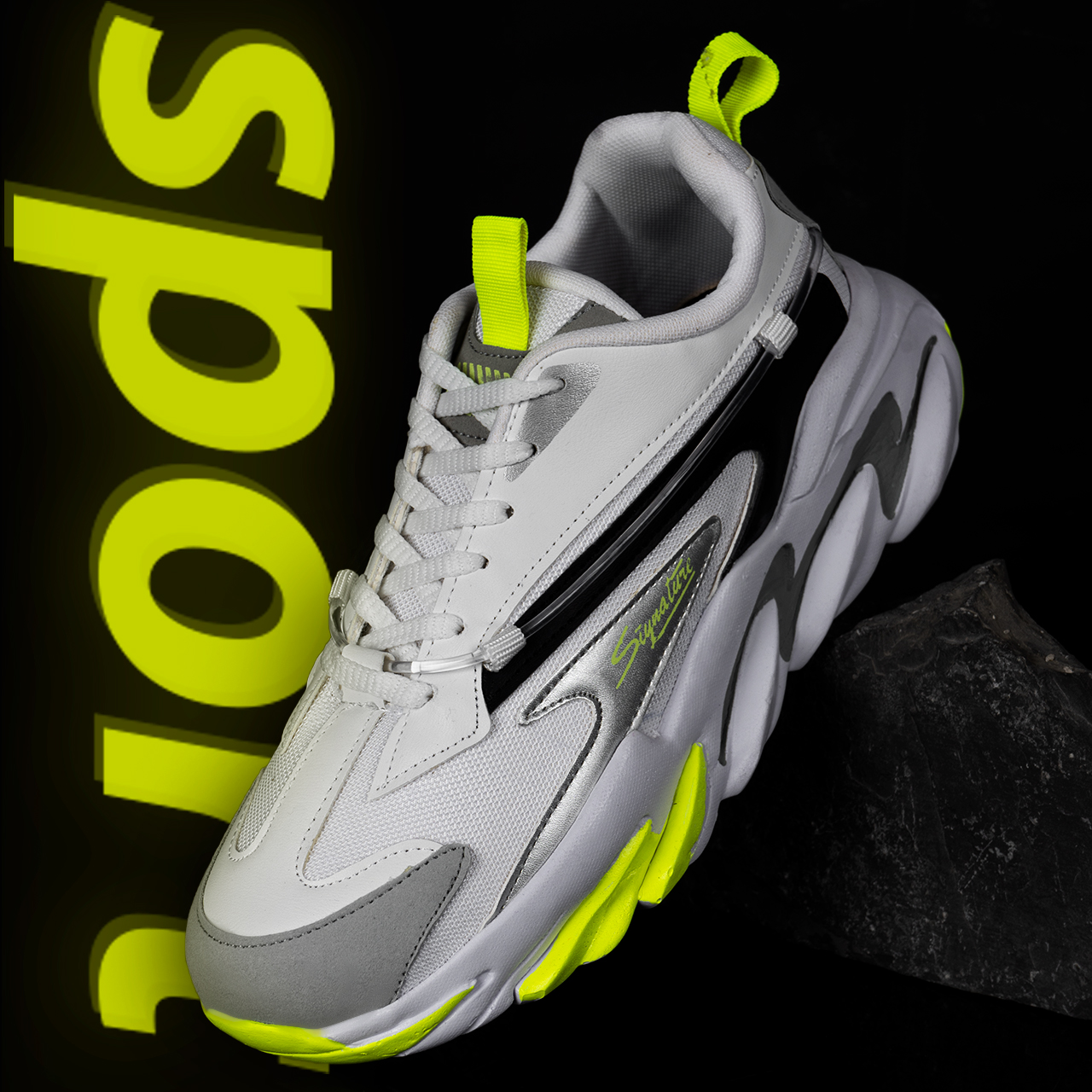 کفش ورزشی مردانه سفید سبز مدل Totio