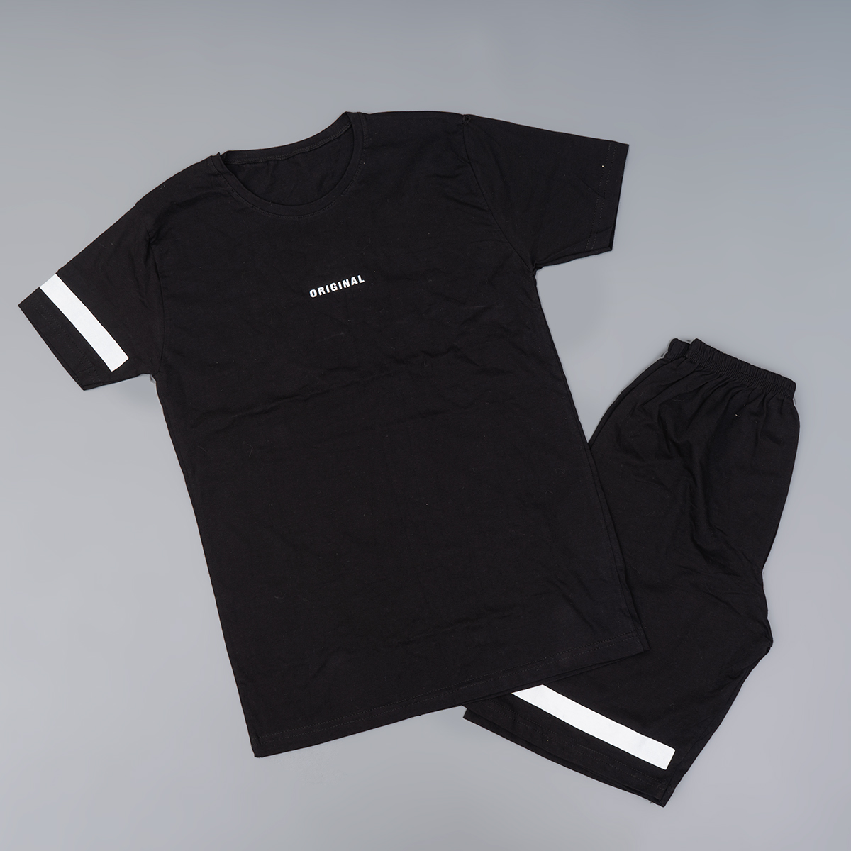 ست تیشرت شلوارک مردانه مشکی مدل X24