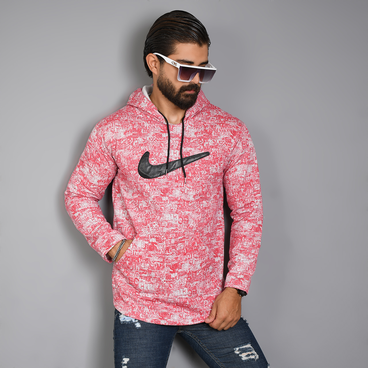 هودی نایک قرمز مردانه مدل N22