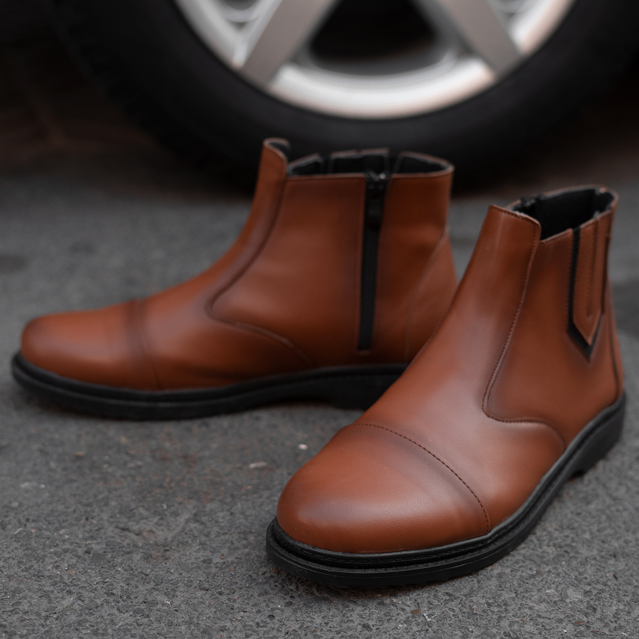 نیم بوت مردانه قهوه ای مدل Argan