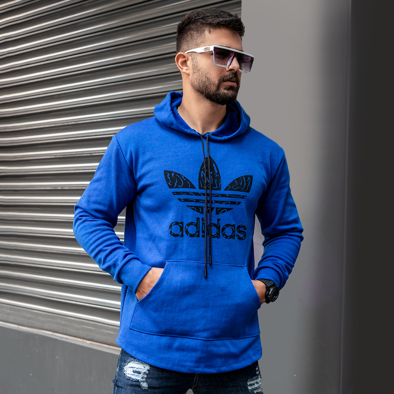 هودی Adidas مردانه آبی مدلQs