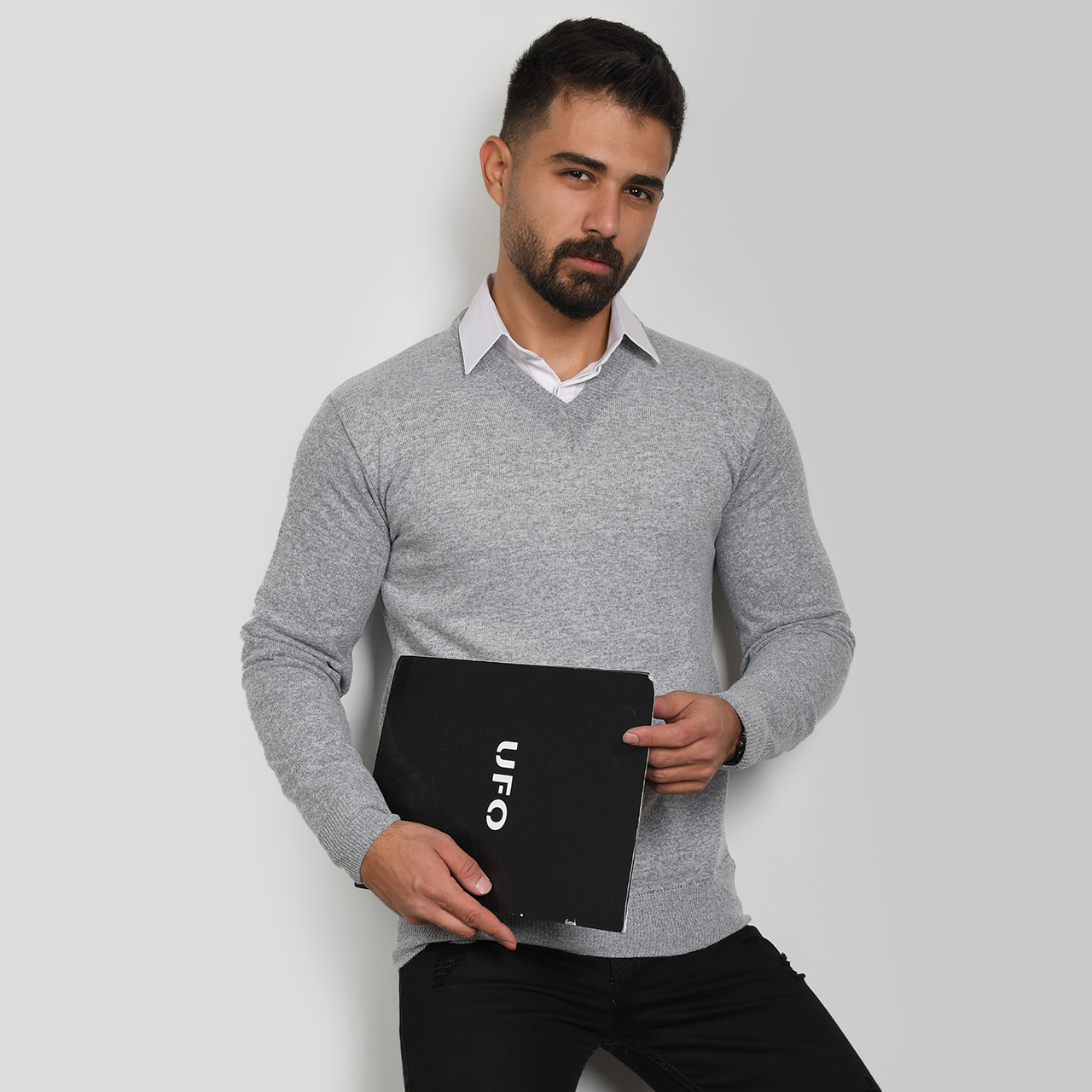 بافت مردانه طوسی روشن مدل Sorosh