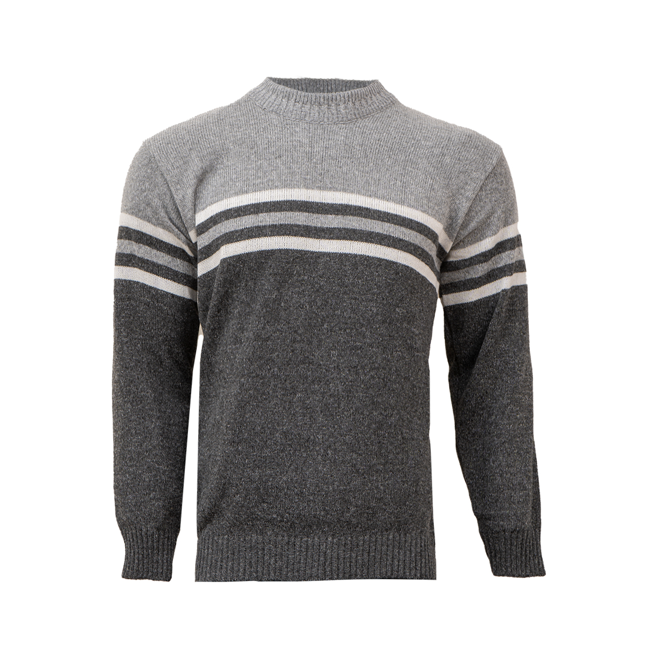 پلیور راه راه طوسی مردانه مدل T102