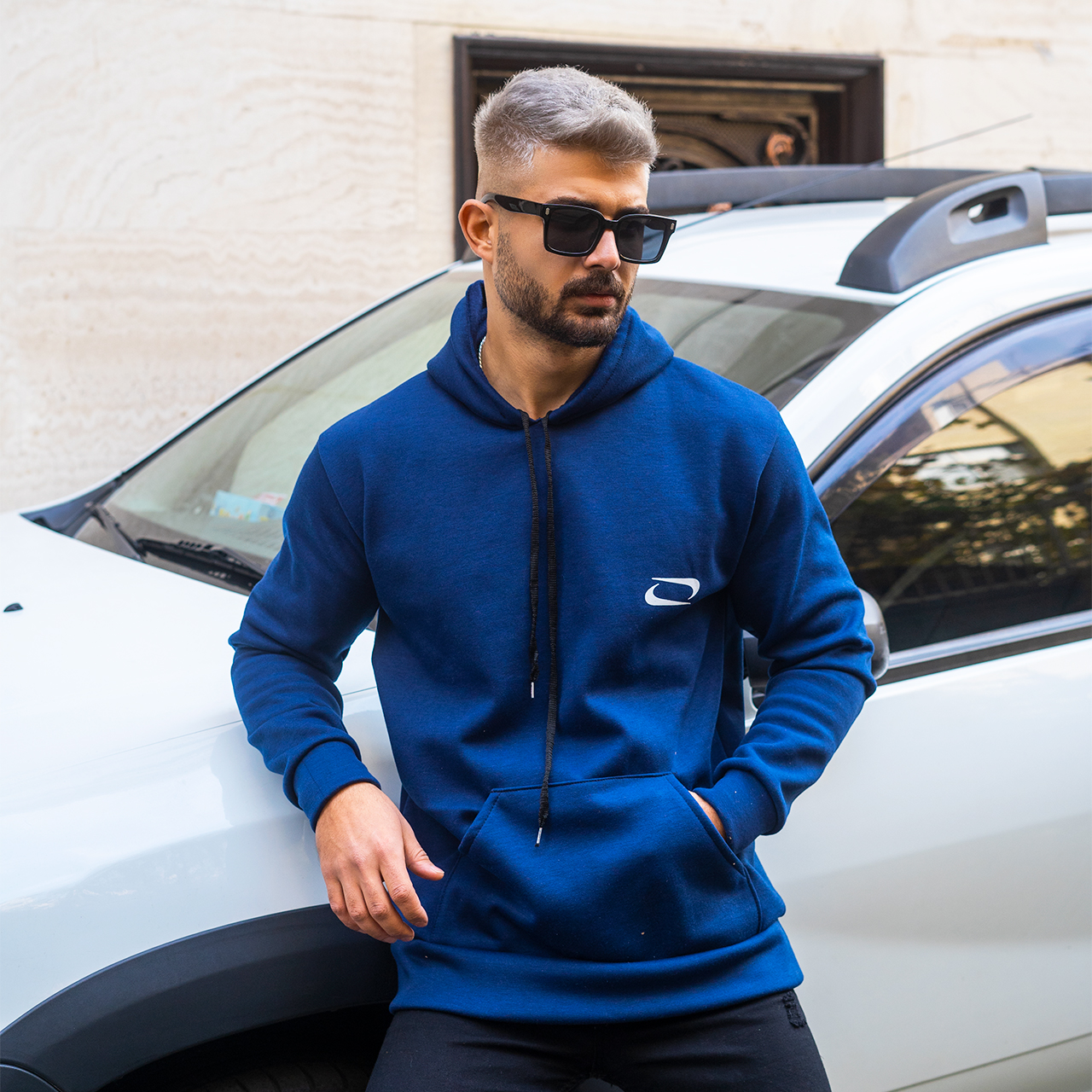 هودی مردانه نایک سرمه ای مدل Zanko