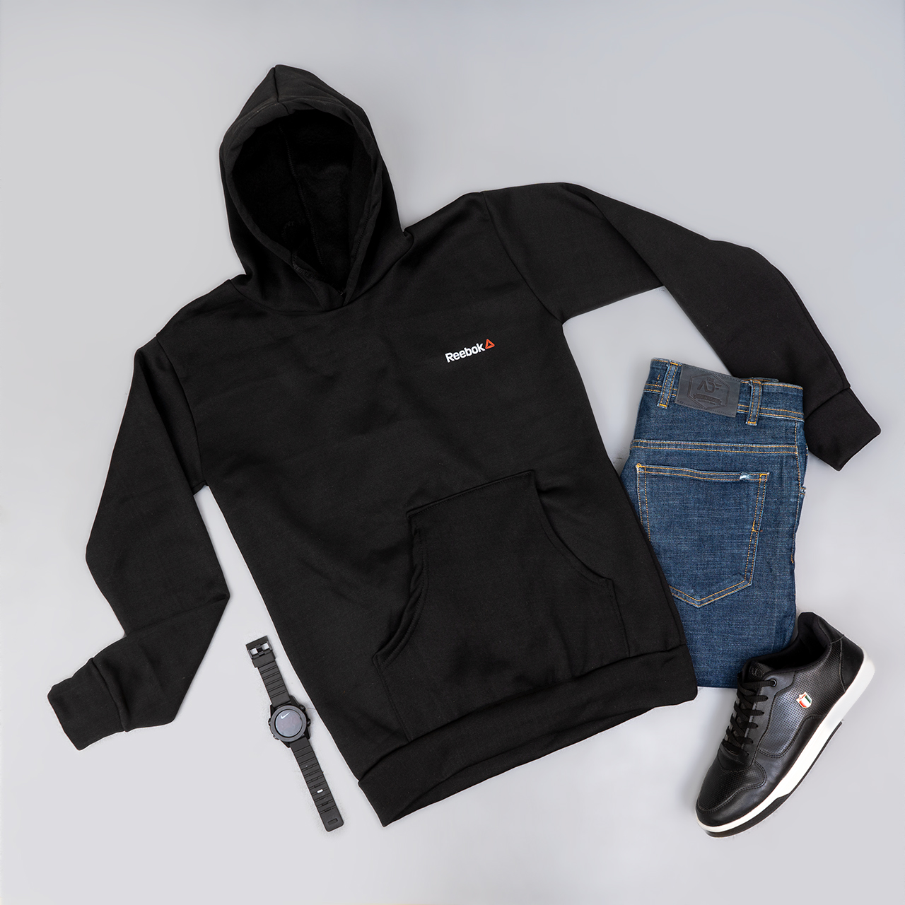 هودی ریبوک مشکی مردانه مدل ARZHIN