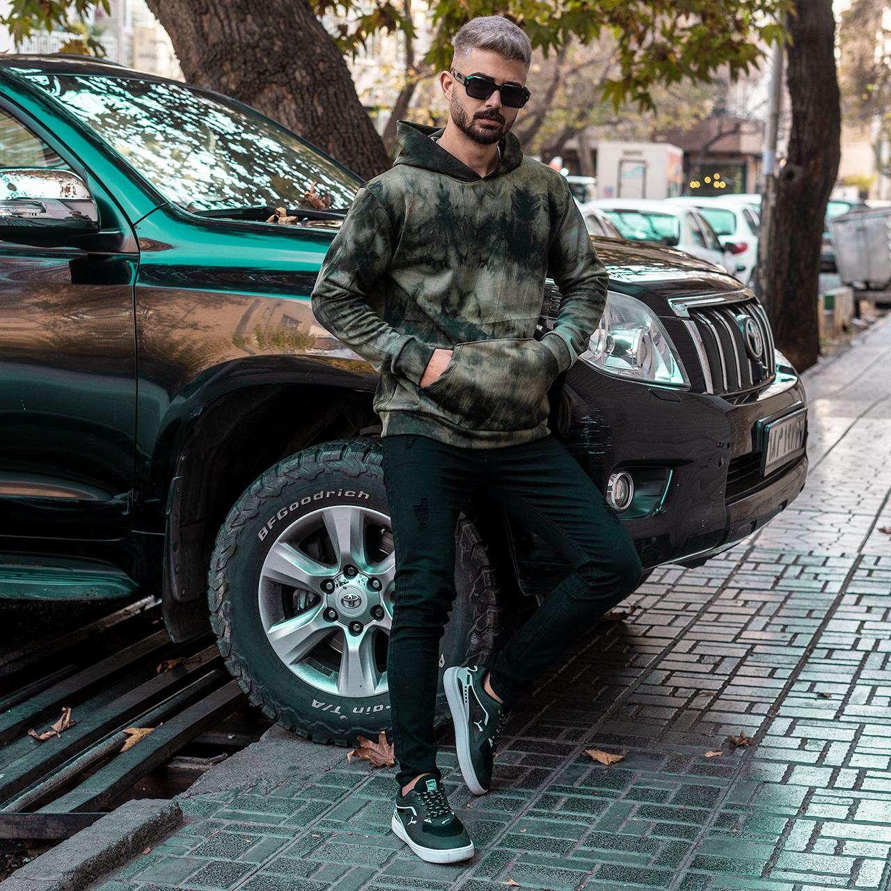 هودی مردانه سبز مدل Barisan