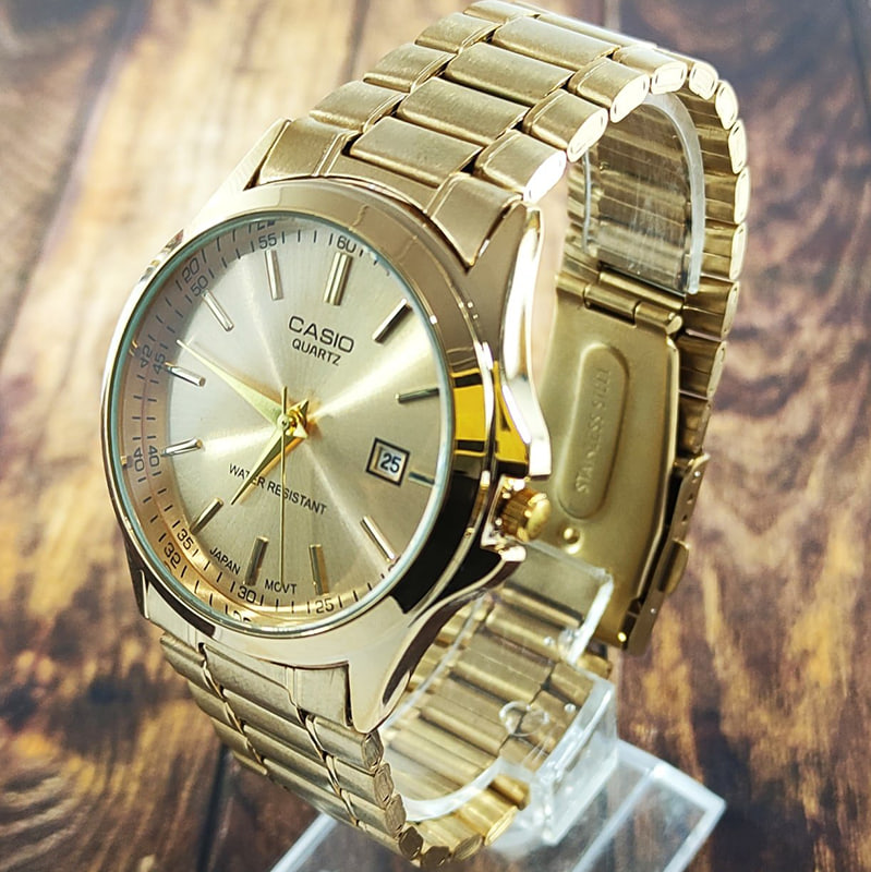 ساعت عقربه ای طلایی صفحه طلایی Casio مدل Edmon