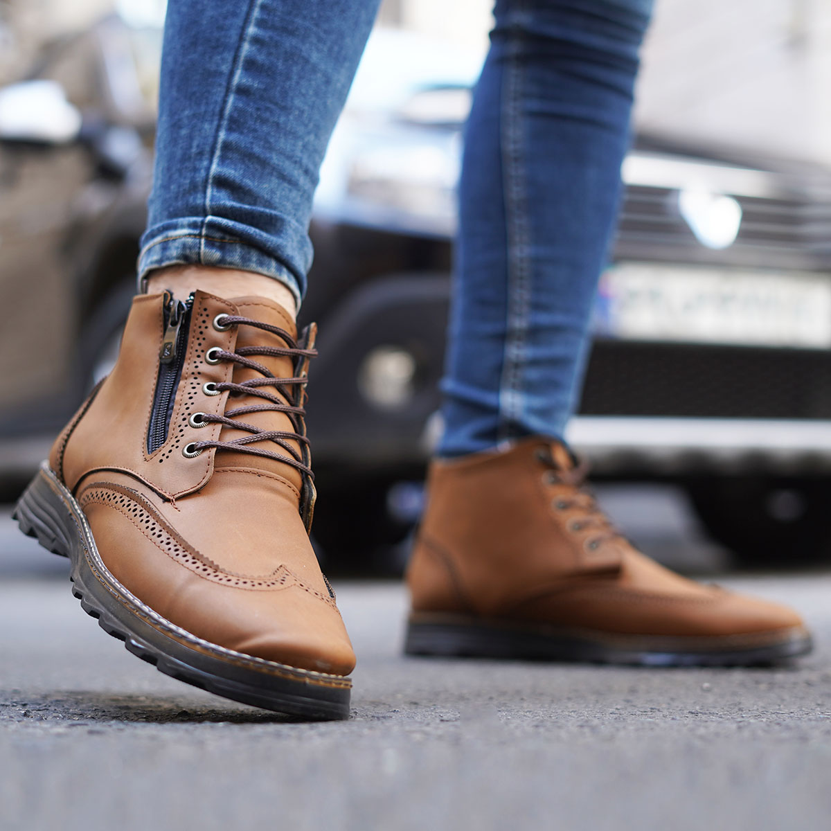 نیم بوت مردانه قهوه ای مدل Hirbod