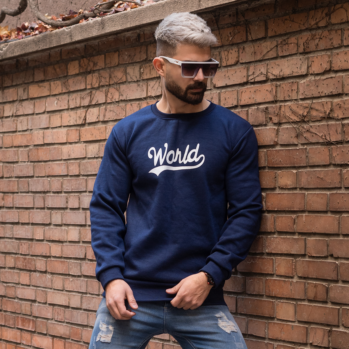 دورس مردانه سرمه ای مدل World