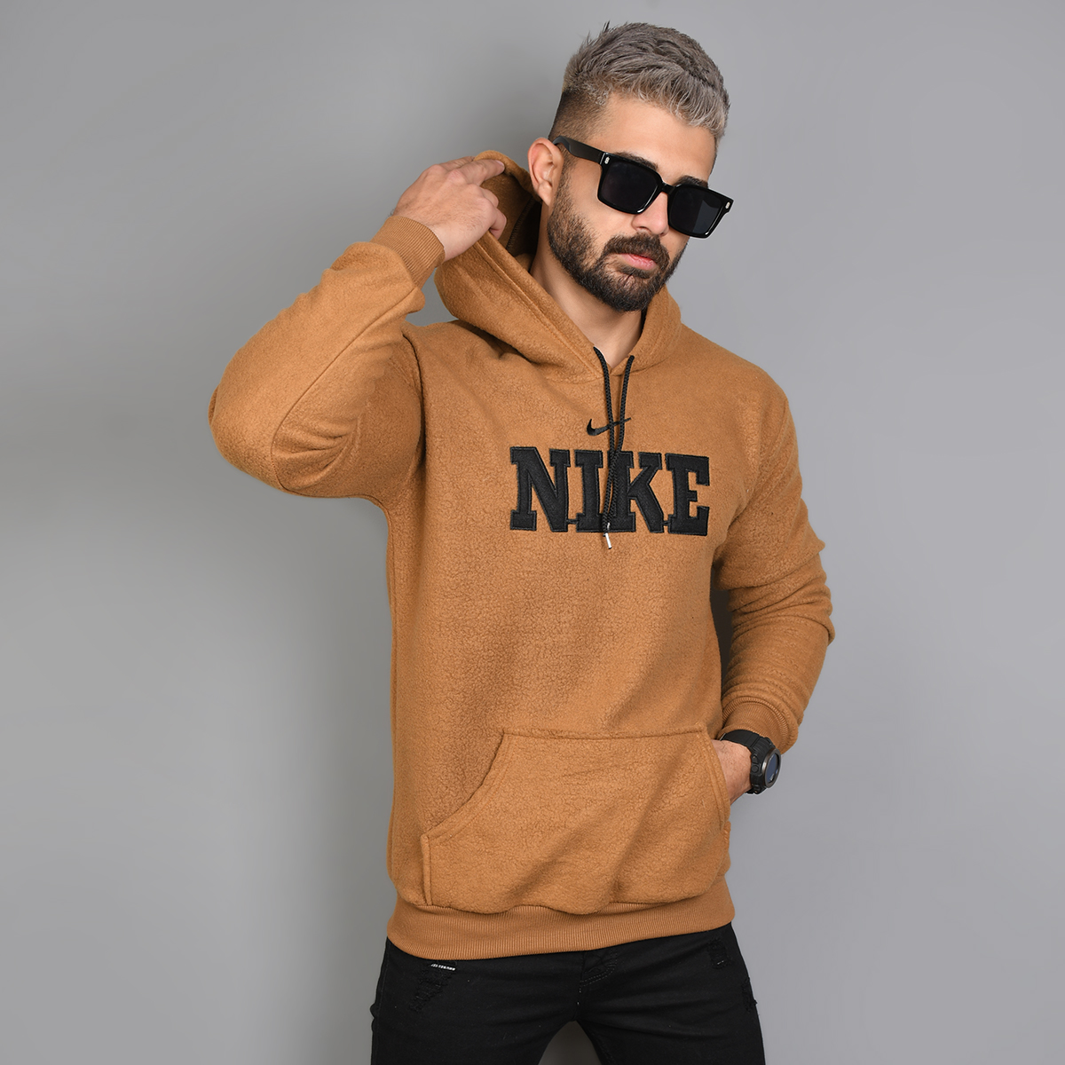 هودی نایک(مشکی) نسکافه ای مردانه مدل Rator