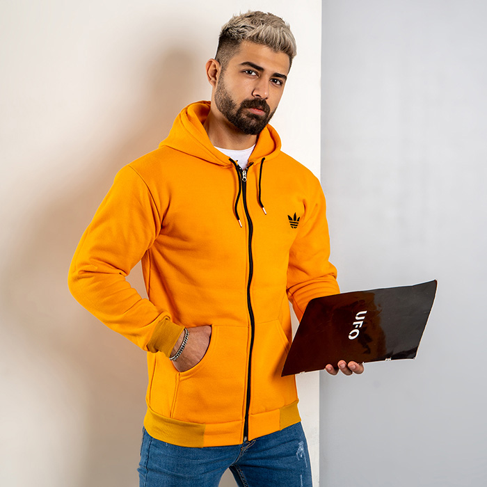 سوییشرت مردانه خردلی مدل Tirdad