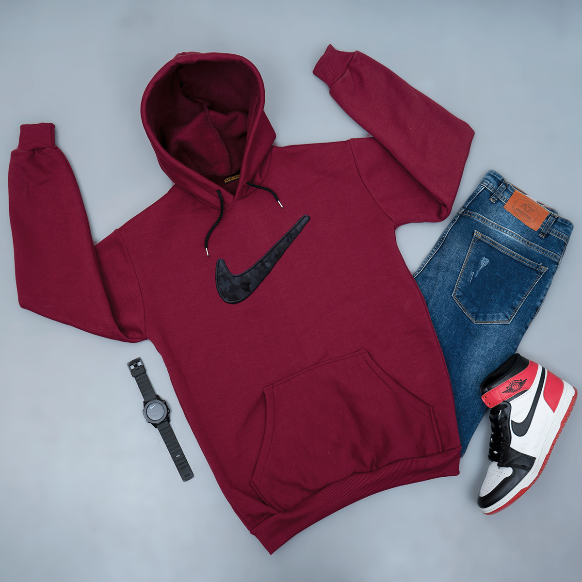 هودی Nike زرشکی مردانه مدل Raymond