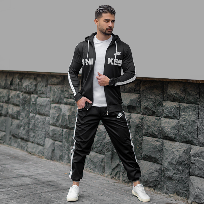 ست سوییشرت شلوار مردانه مشکی مدل Rezin