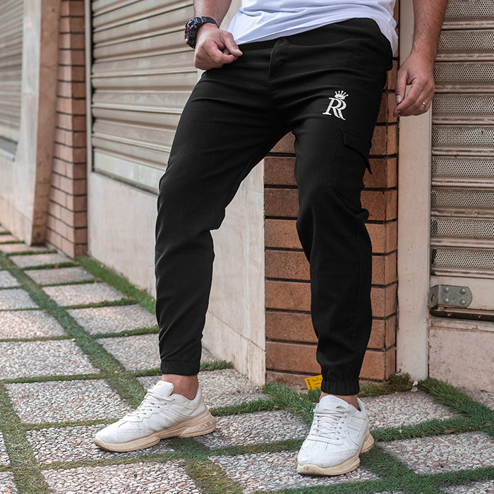 شلوار اسلش مشکی مردانه مدل R15