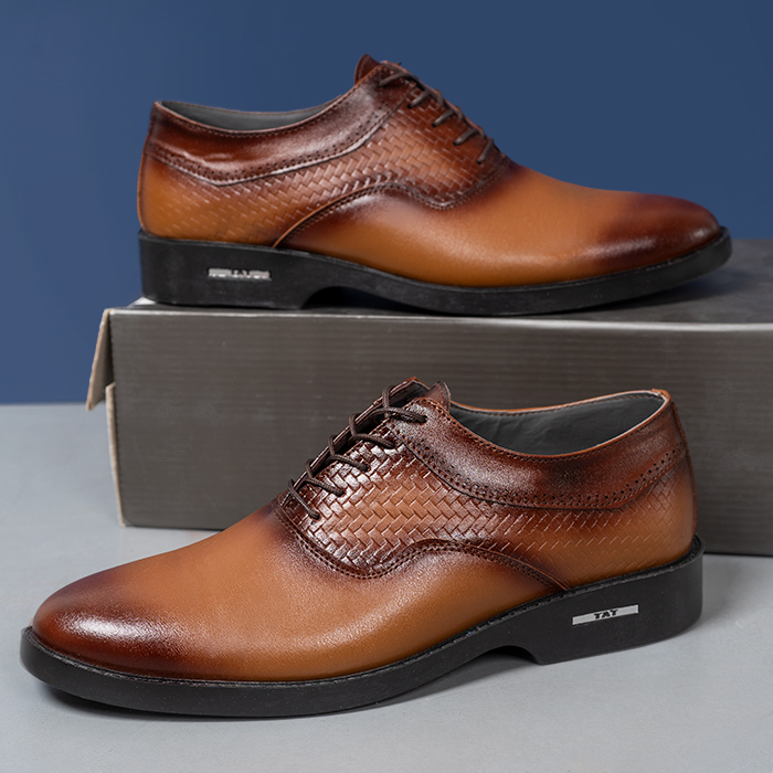 کفش رسمی عسلی مردانه مدل PARHAM