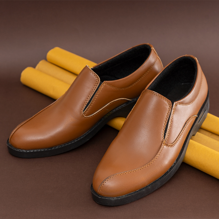 کفش رسمی عسلی مردانه مدل javid