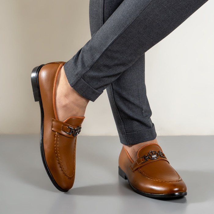 کفش کالج مردانه عسلی مدل ARHAN