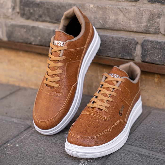 کفش تخت مردانه عسلی مدل selin