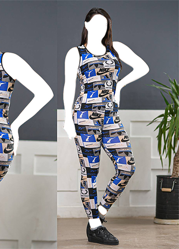 ست تاپ شلوار Nike دخترانه آبی مدل viana