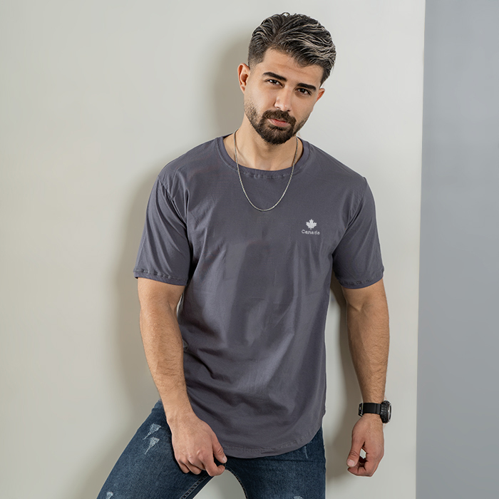 تیشرت مردانه طوسی مدل Canada
