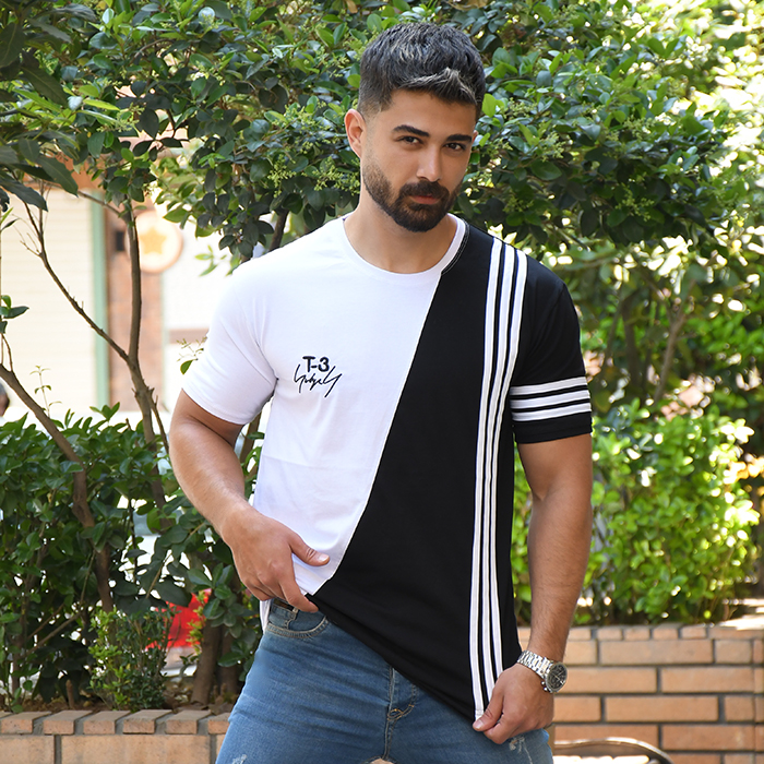 تیشرت T-3 مردانه مشکی مدل MARIO